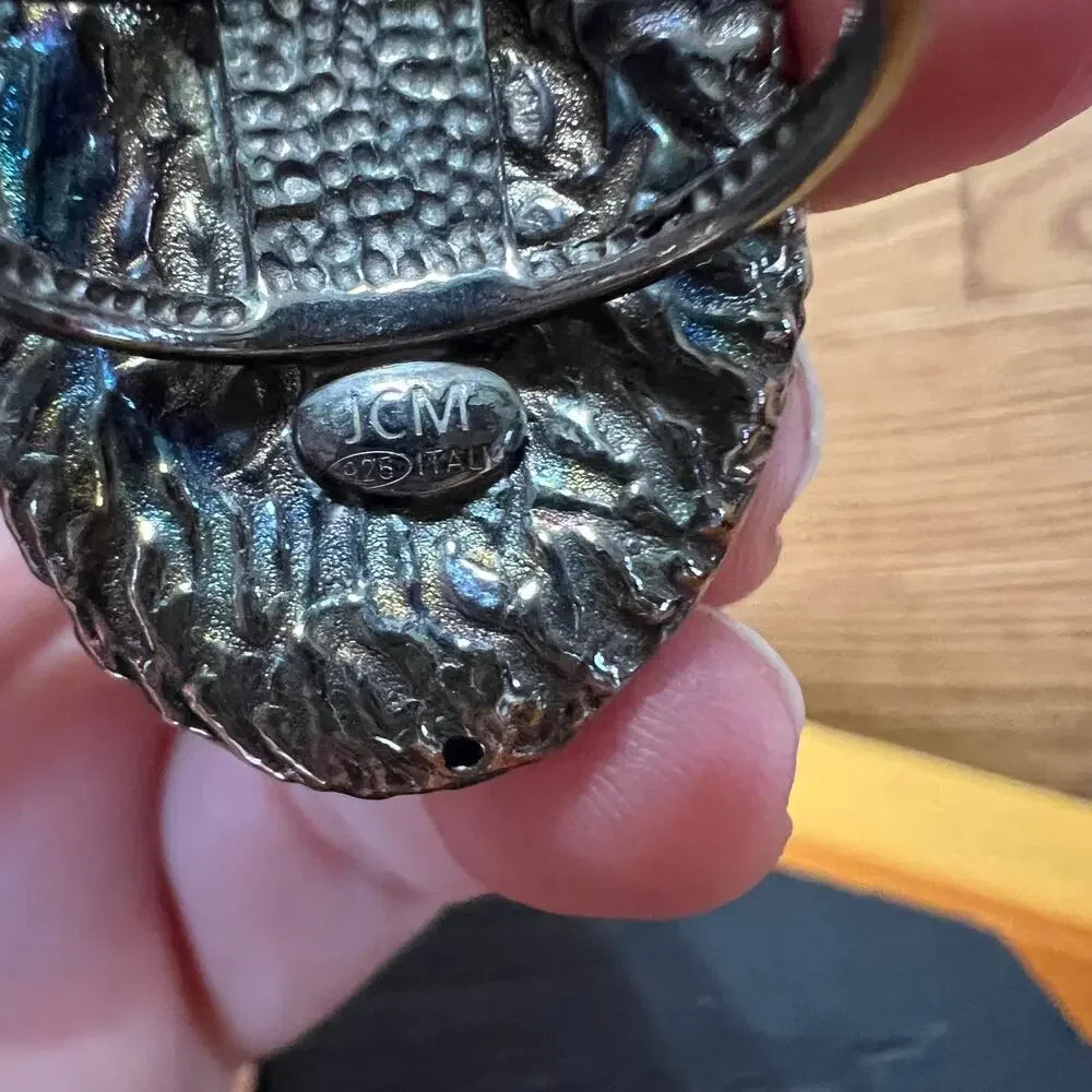 Big Time‎ JCM Jacmel 925 Sterling Silver Italy Shield Chunky Statement Ring 9